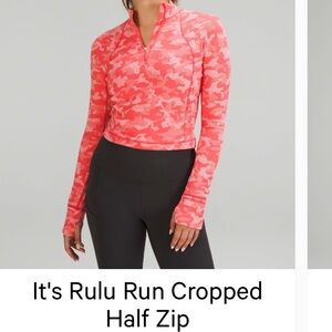 ✨NWOT✨lululemon rulu run cropped half zip size 10